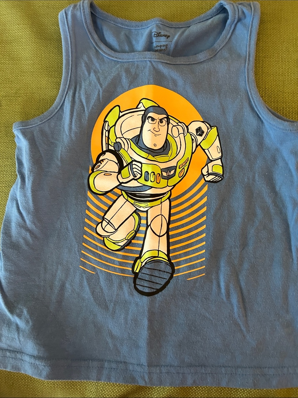 Disney Light Blue Buzz Lightyear Graphic Tank with Yellow Accents